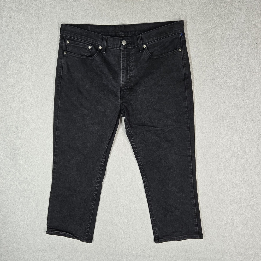 Levi's 514 Men Jeans 36X30 Black Denim Straight Fit Mid Rise 22" Inseam READ